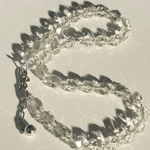 Vintage  Simmons Sterling Crystal Beaded Choker 16in ADJ